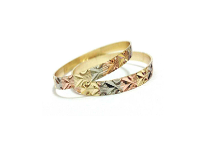 Tri Tone Plated | Flat Bangles